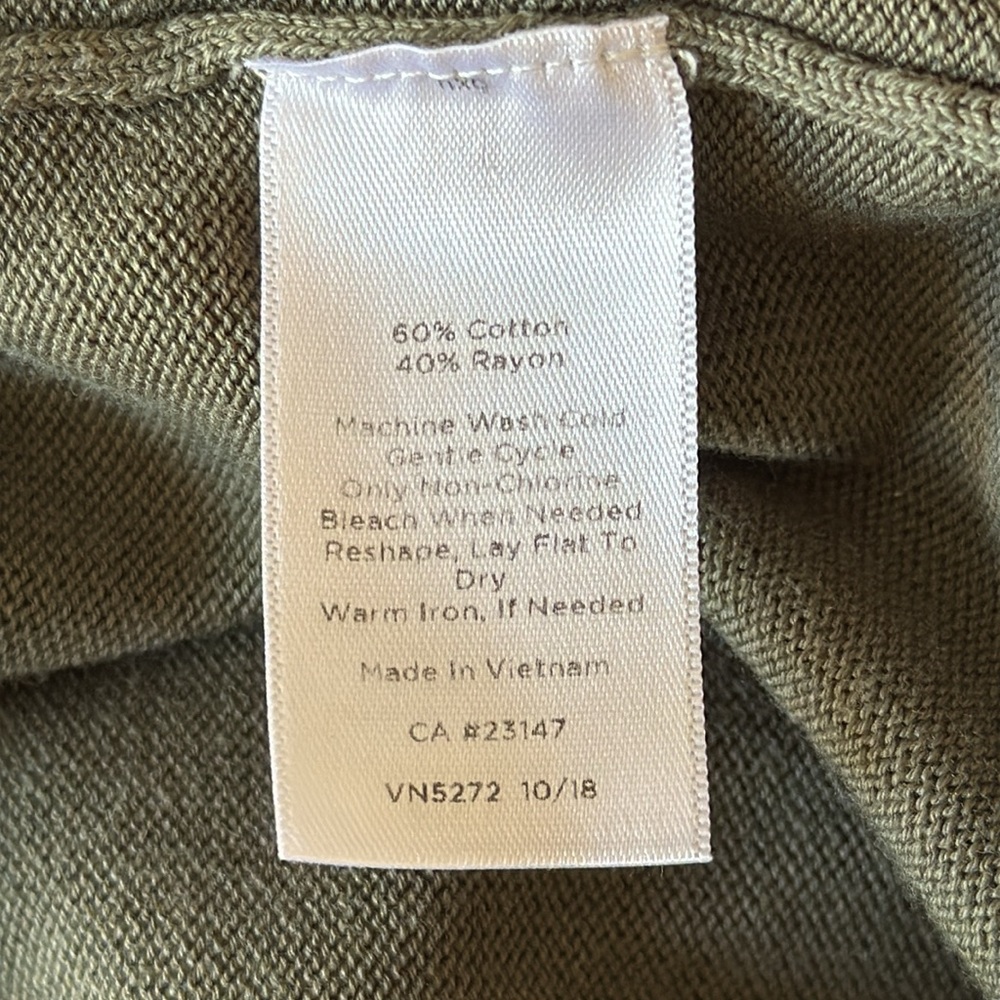 Talbots Girlfriend Cardigan - Olive Green - Size Small Petite - Picture 9 of 9